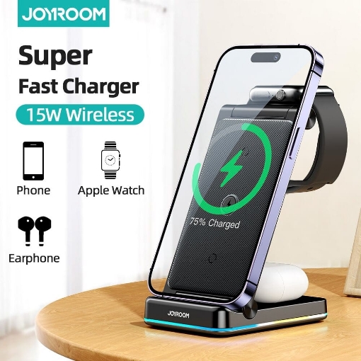 3-in-1 wireless caharging station Şarj Cihazı resmi